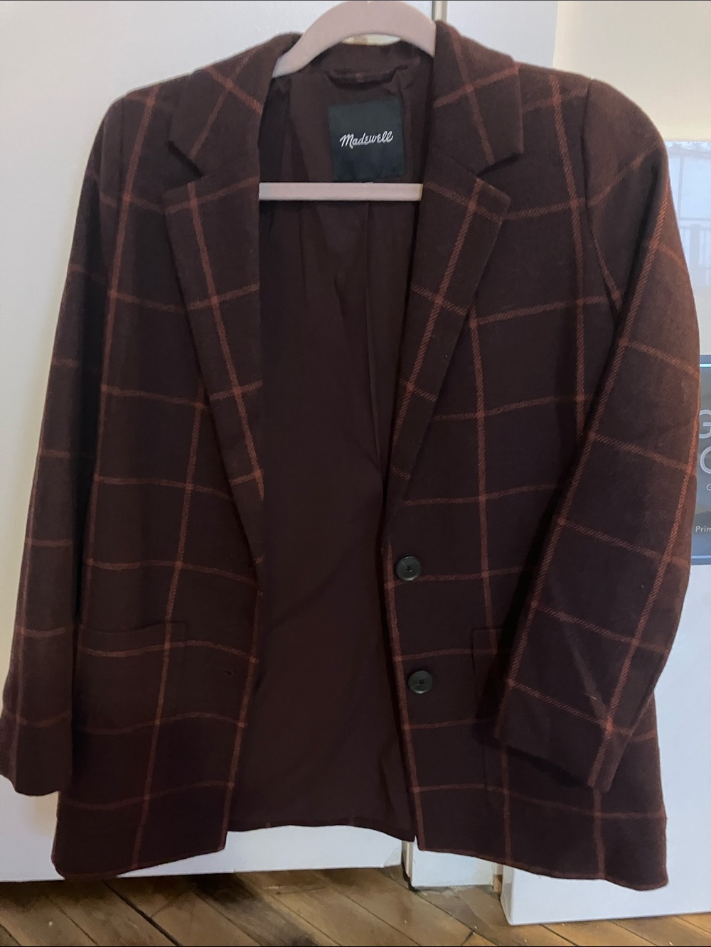 Burgundy Madewell blazer